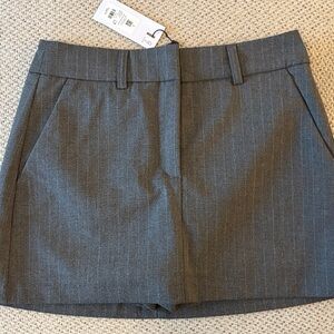 Dynamite Gray Pinstripe Mini Skort